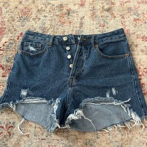 Jean shorts- Dark wash, High rise